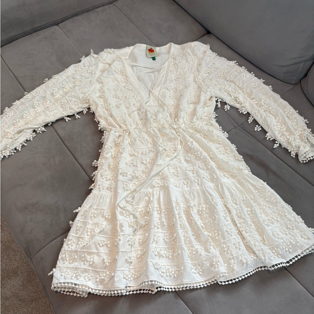 FARM Rio White Textured Mini Dress - Picture 8 of 14